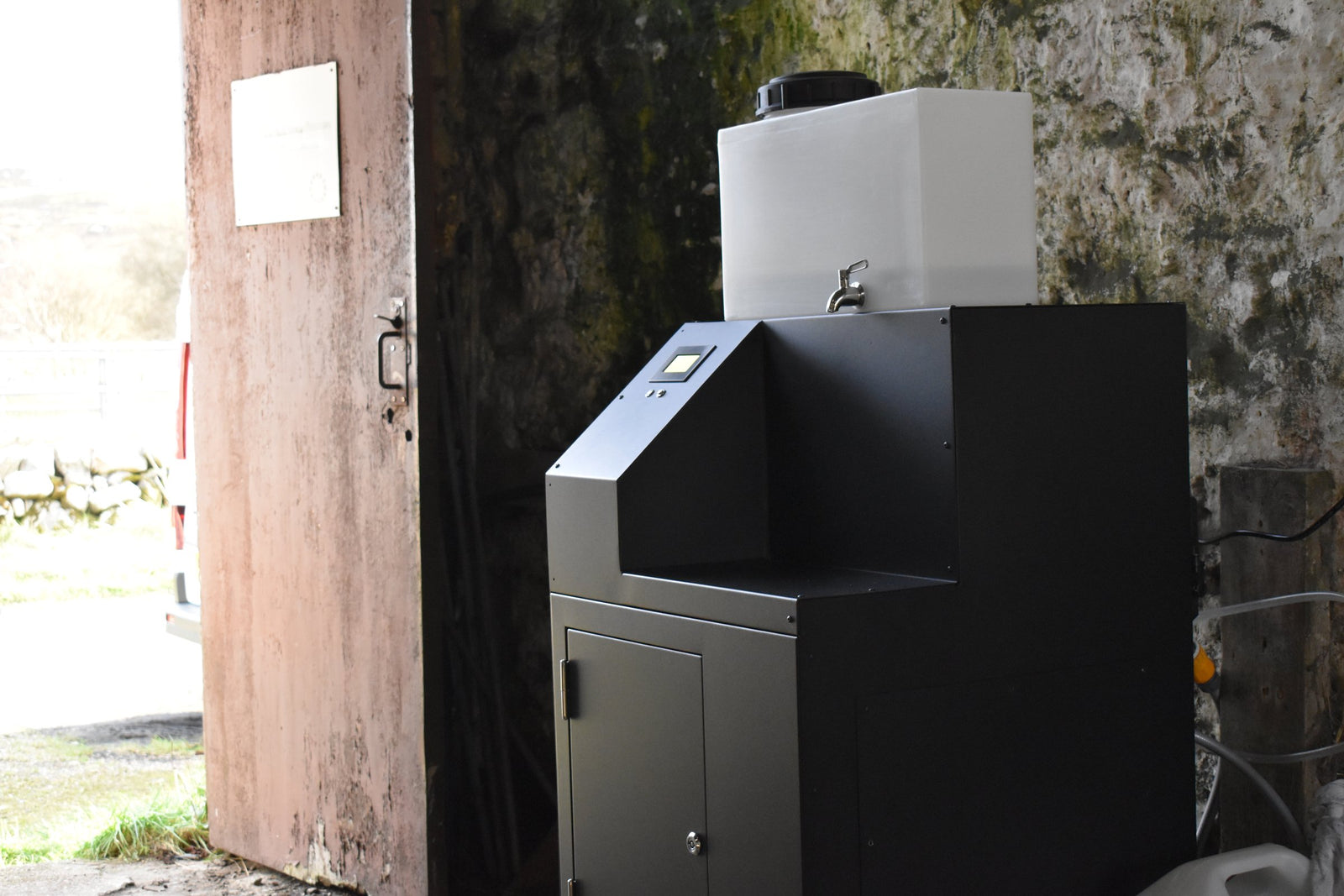 If Water WaterOne purification unit installed in a stone farm barn, Isle of Coll