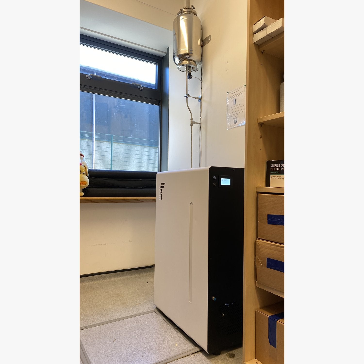 MedicalOne with wall-mounted stainless steel purified water reservoir, Raigmore Hospital, Inverness